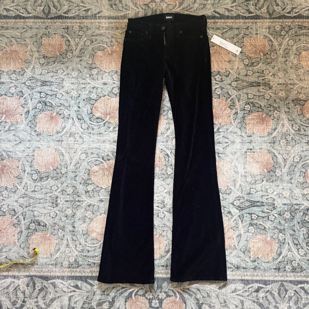 The Hudson Drew Mid-rise Bootcut Velvet Jeans in Black Star